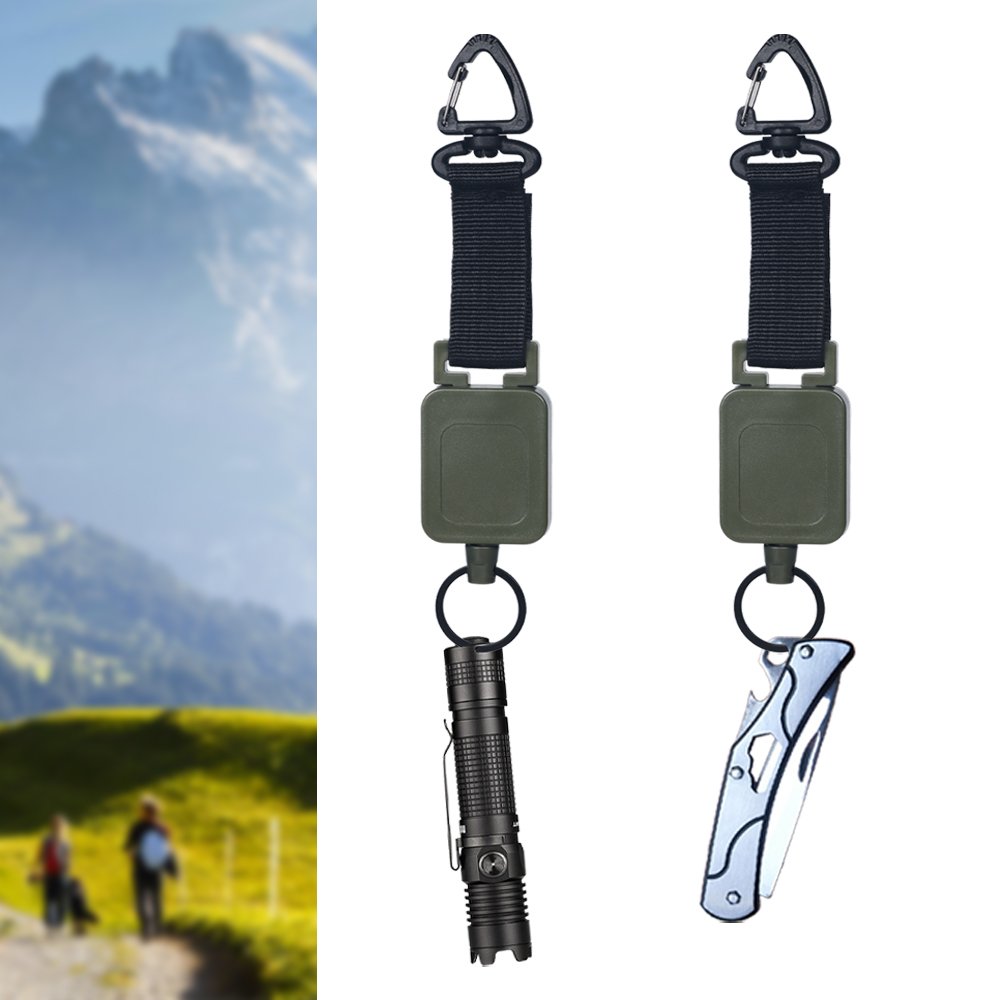 Multifunctional High Stretch Easy To Pull D Hook Stainless Steel Heavy Duty Metal Id Reractable Badge Holder With Carabine Reel
