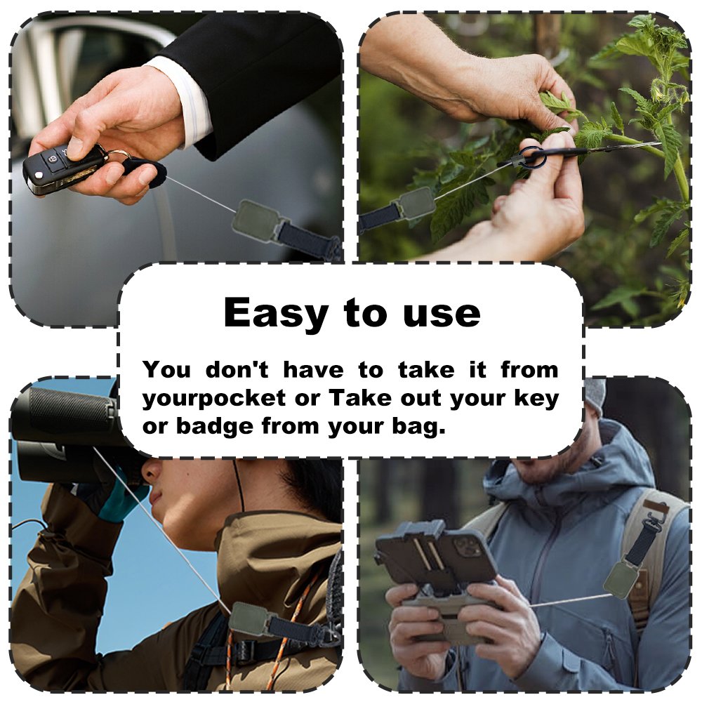 Multifunctional High Stretch Easy To Pull D Hook Stainless Steel Heavy Duty Metal Id Reractable Badge Holder With Carabine Reel