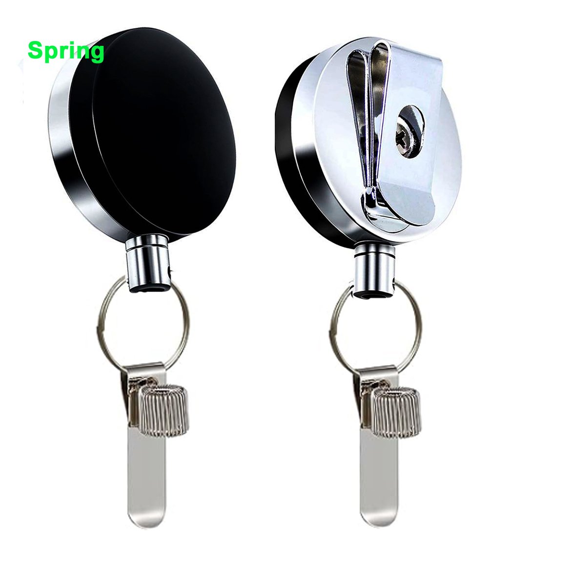 Convenient Anti loss Metal Retractable Badge Reel keychain Pencil & Pen Holder on laptop Note book Pen leash Clip