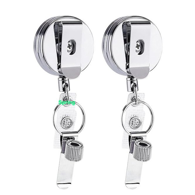 Convenient Anti loss Metal Retractable Badge Reel keychain Pencil & Pen Holder on laptop Note book Pen leash Clip