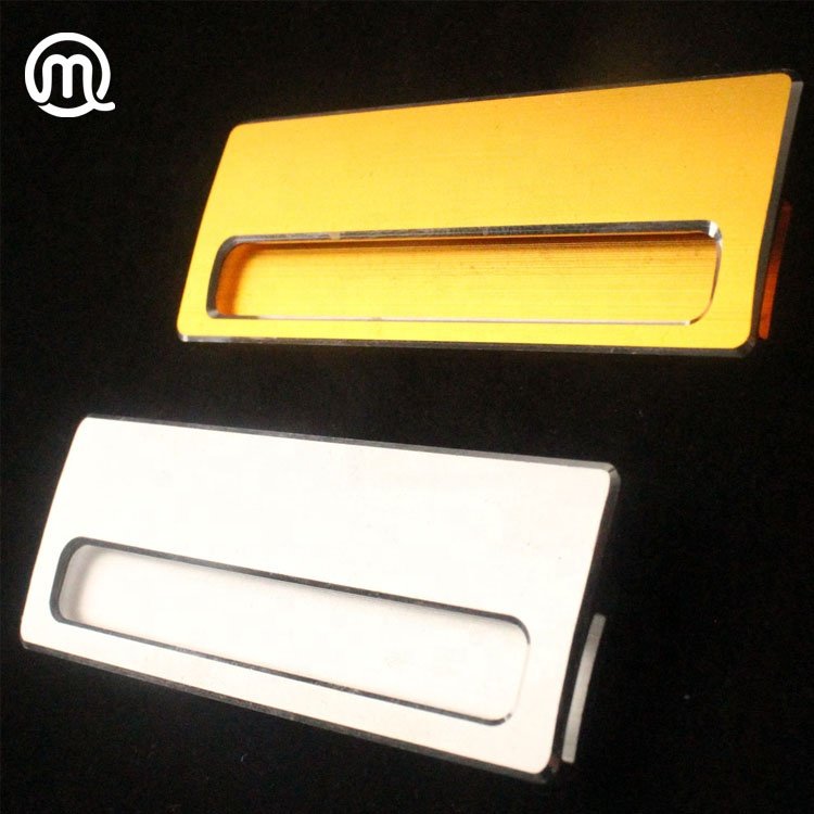 wholesale metal window name badge holder with magnetic back