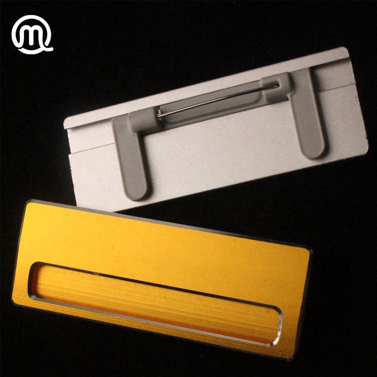 wholesale metal window name badge holder with magnetic back