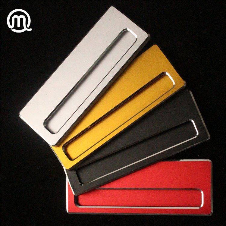 wholesale metal window name badge holder with magnetic back