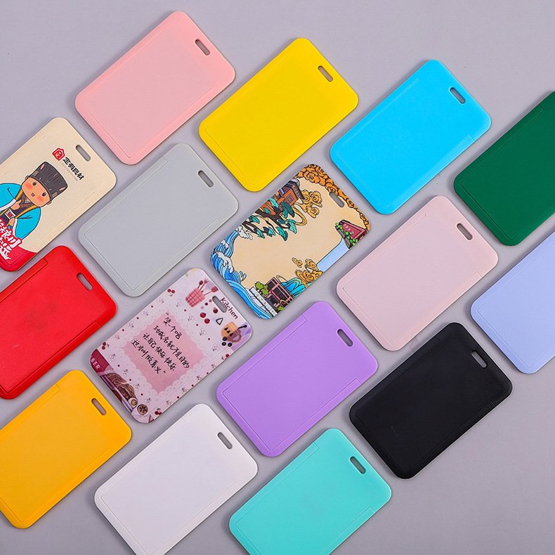 Colorful Custom Wholesale high-quality transparent ABS id card badge holder with customized lanyard