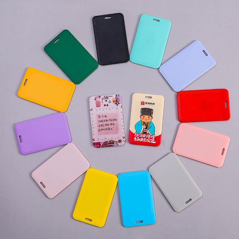 Colorful Custom Wholesale high-quality transparent ABS id card badge holder with customized lanyard