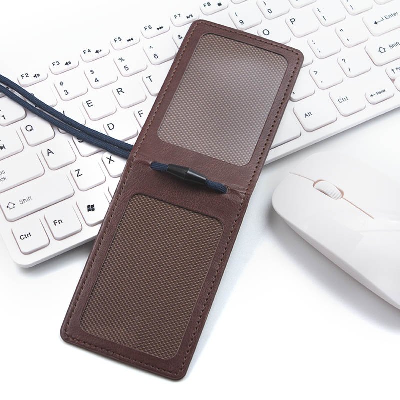 Factory Direct Premium Leather Credit Card Holder Business Card Holder With Lanyard ID Card Badge Holder