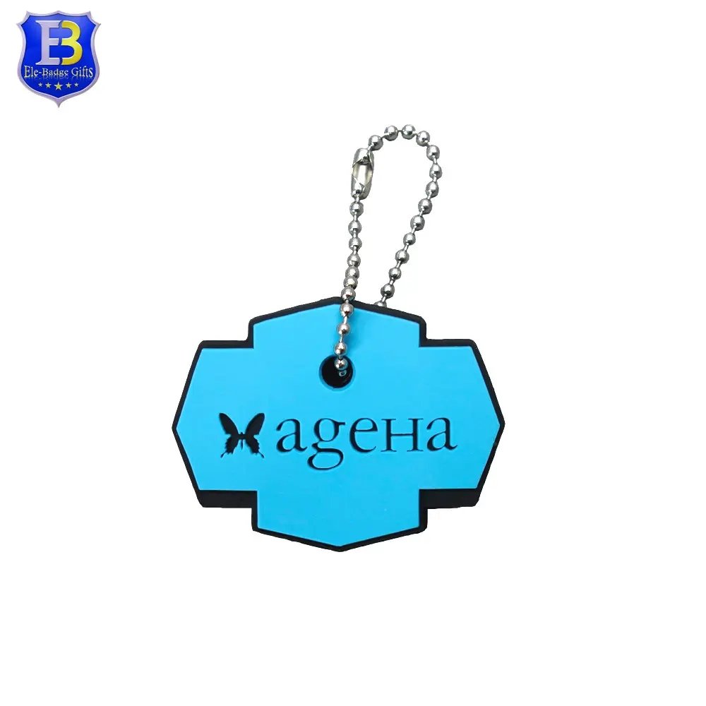 Promotional gift custom trinke 3d logo key holder rubber pvc keychain
