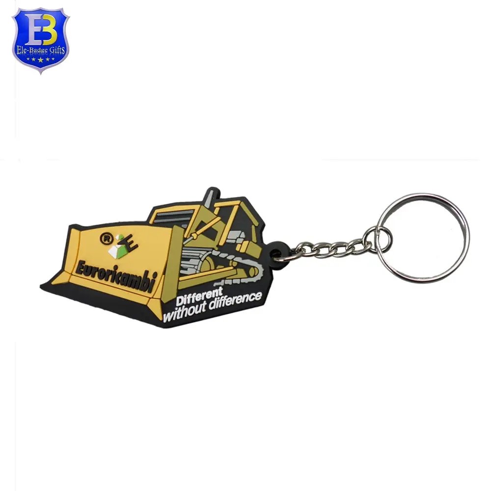 Promotional gift custom trinke 3d logo key holder rubber pvc keychain