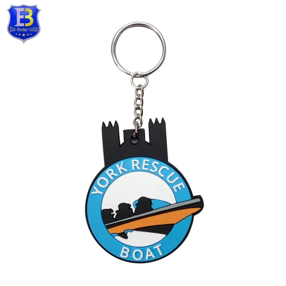 Promotional gift custom trinke 3d logo key holder rubber pvc keychain