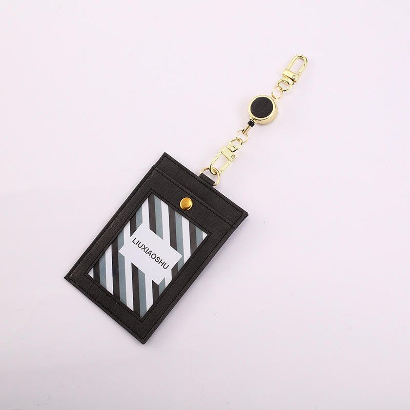 2023 New Leather Id Card Holder Badge Reel Exhibition Rope Wrist Lanyard For Business