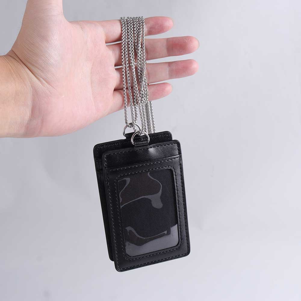 Vagen leather id card hold badge tag holder