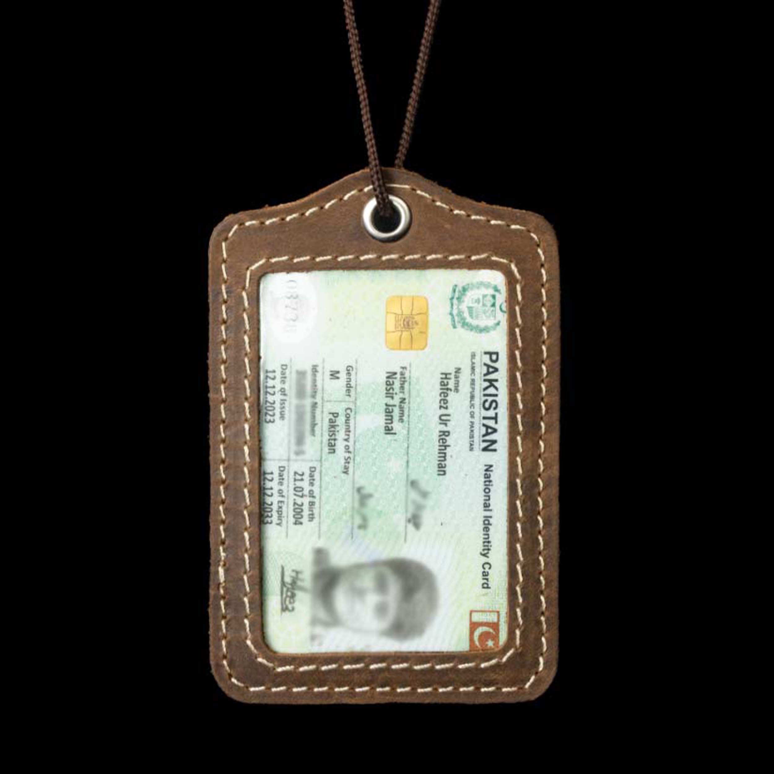 Leather ID Card Holder Custom Wholesale Manufacture Top Quality Cowhide Leather Badge Holder