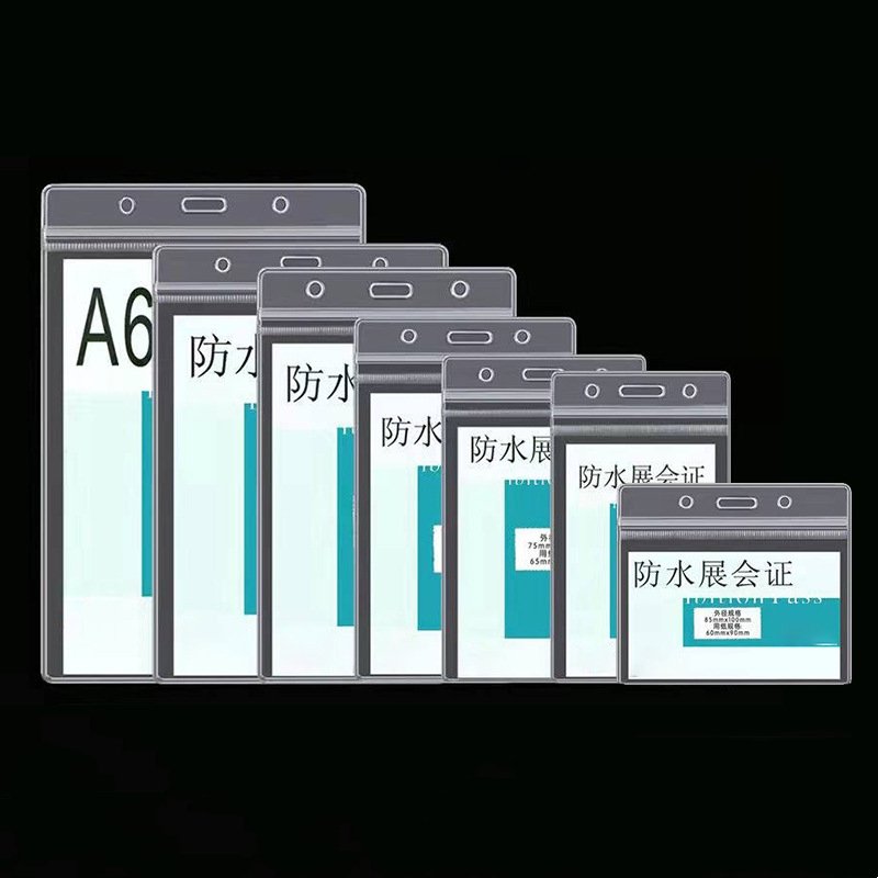 Cheap Waterproof Soft Transparent PVC ID badge Holder Clear ID PVC Card Holder for Employee School Student