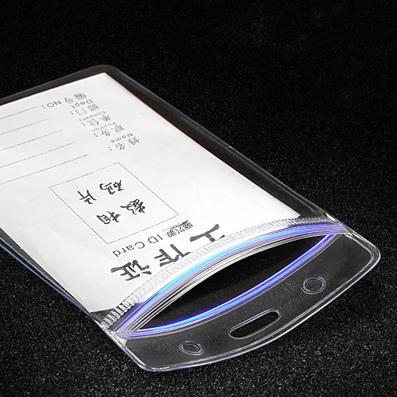 Cheap Waterproof Soft Transparent PVC ID badge Holder Clear ID PVC Card Holder for Employee School Student