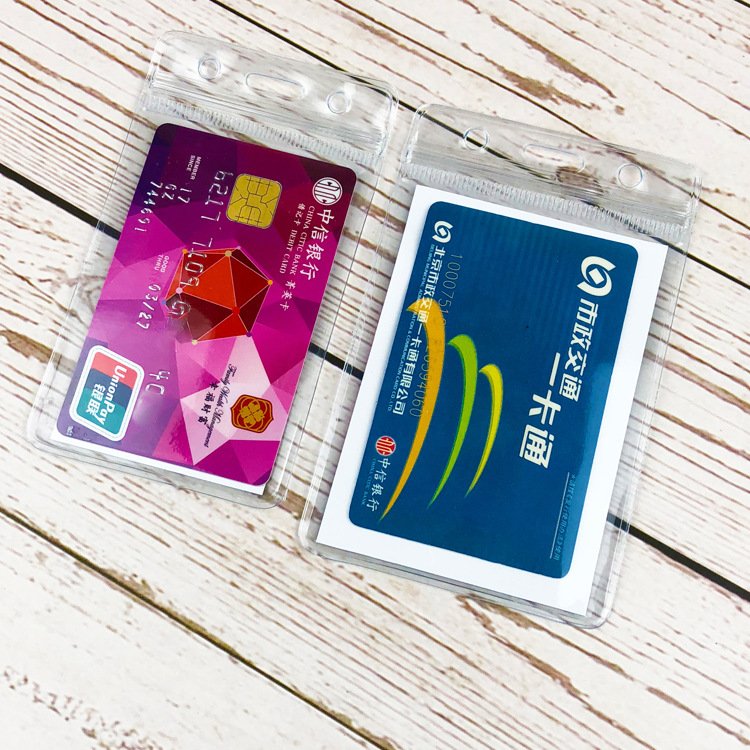 Cheap Waterproof Soft Transparent PVC ID badge Holder Clear ID PVC Card Holder for Employee School Student