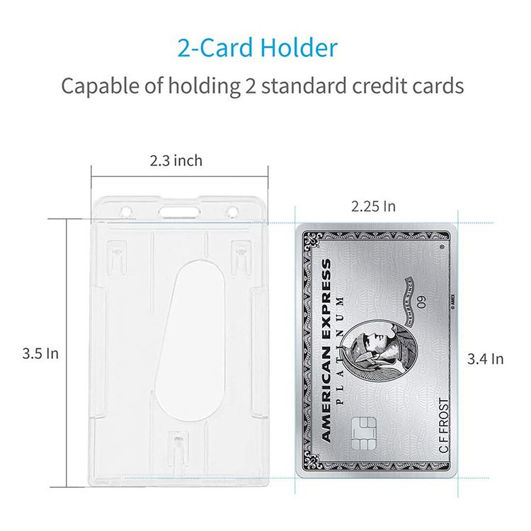 ID Badge Holder with Clip Badge Reels Retractable Heavy Duty Clear Id Card Vertical Lanyard Holder with Carabiner Badge Reel