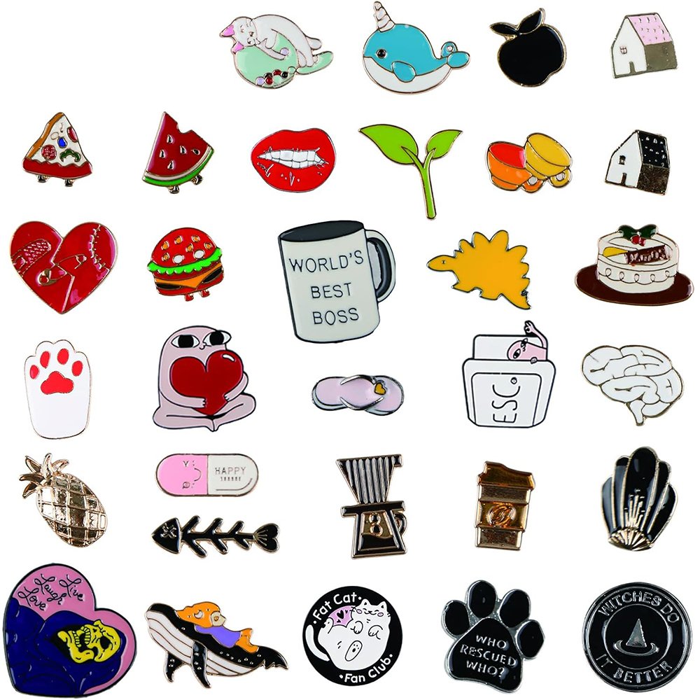 Enamel Brooch Pins Bulk Set Decoration Lapel Pin Clothes Accessories Birthday Christmas Festival Gift for Girls Women