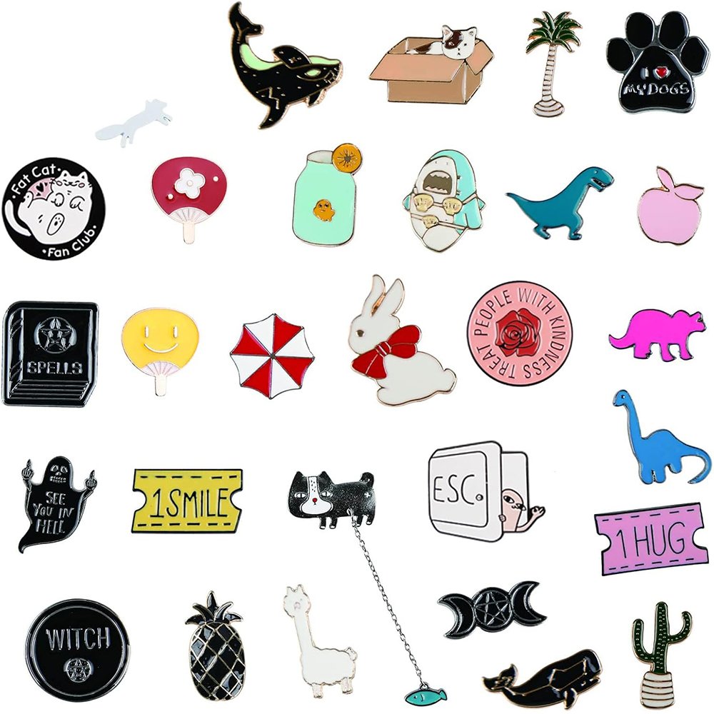 Enamel Brooch Pins Bulk Set Decoration Lapel Pin Clothes Accessories Birthday Christmas Festival Gift for Girls Women