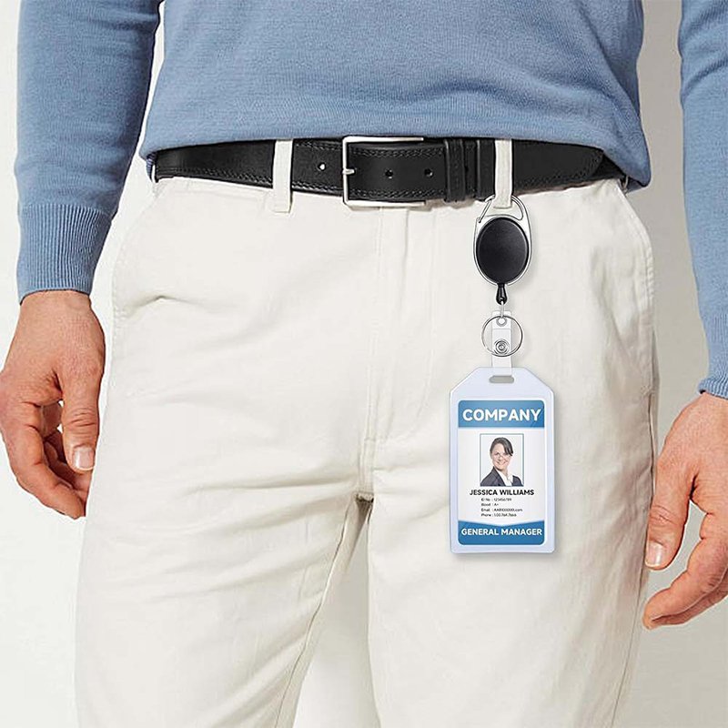 Best Sale ID Lanyard Name Tag Card Holder Custom Logo Retractable Badge Holder Reel Keychain With Metal Clip