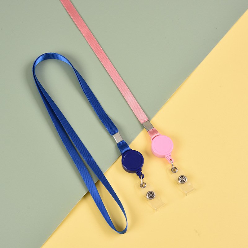 Custom Nylon Lanyard with Badge Reel Featuring Silk Screen Digital Gravure Embossing Printings