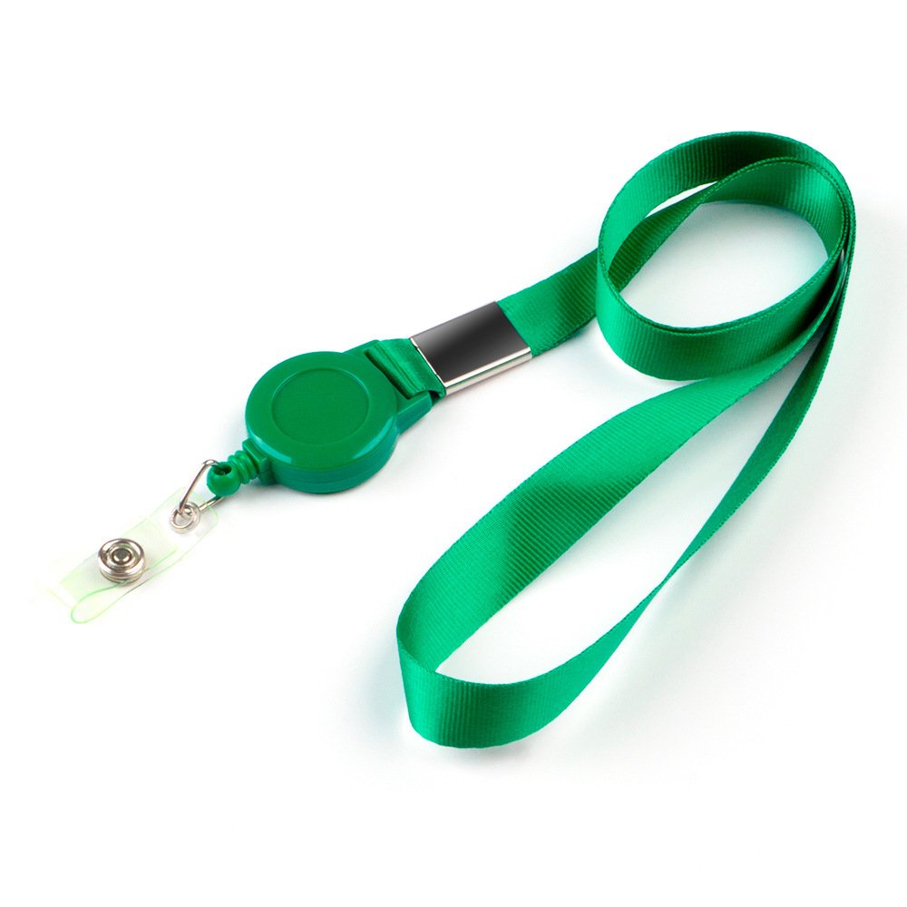 Custom Nylon Lanyard with Badge Reel Featuring Silk Screen Digital Gravure Embossing Printings