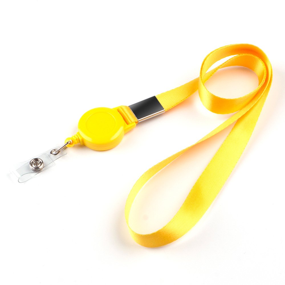 Custom Nylon Lanyard with Badge Reel Featuring Silk Screen Digital Gravure Embossing Printings