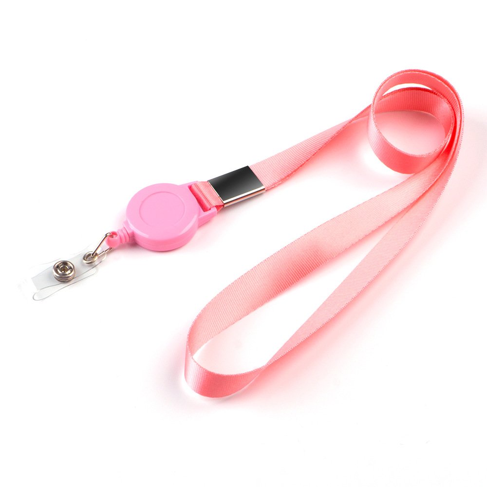 Custom Nylon Lanyard with Badge Reel Featuring Silk Screen Digital Gravure Embossing Printings