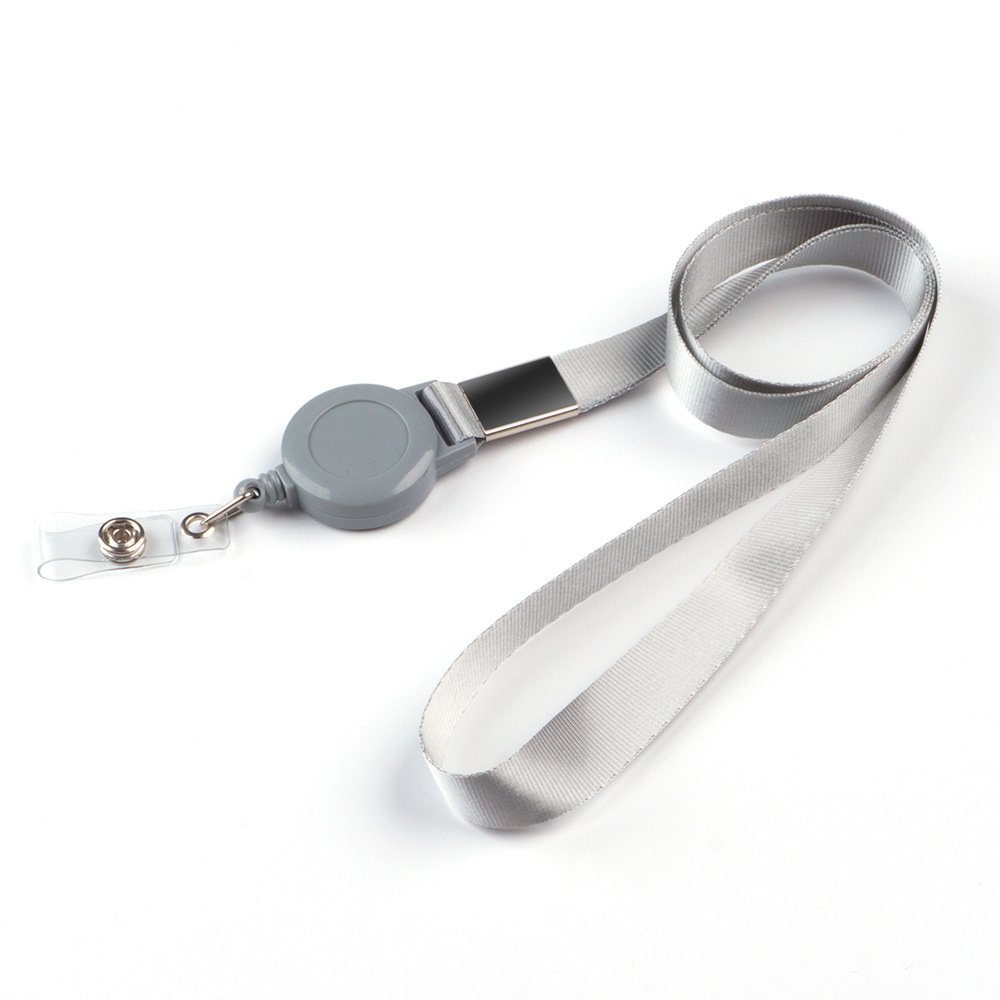 Custom Nylon Lanyard with Badge Reel Featuring Silk Screen Digital Gravure Embossing Printings