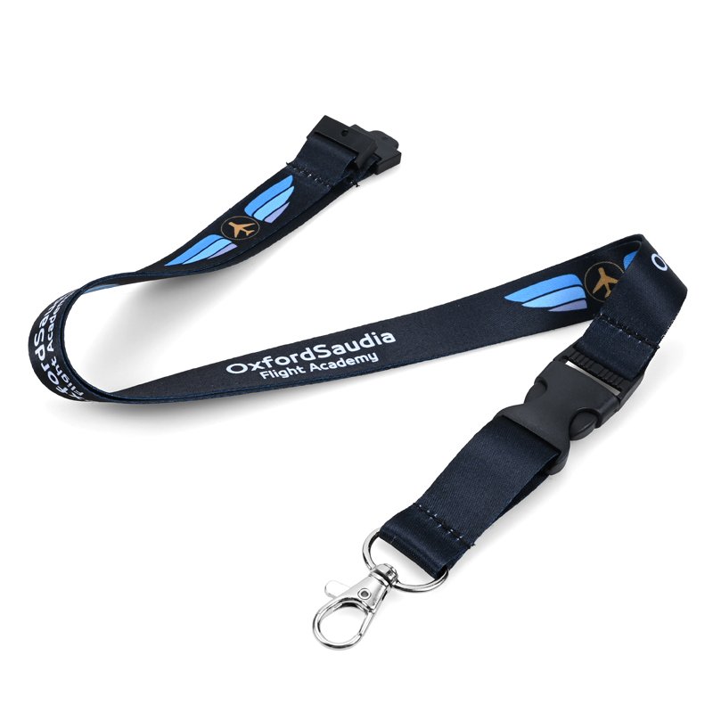 Wholesale custom popular pattern lanyard polyester nylon braided lanyard ID card lanyard