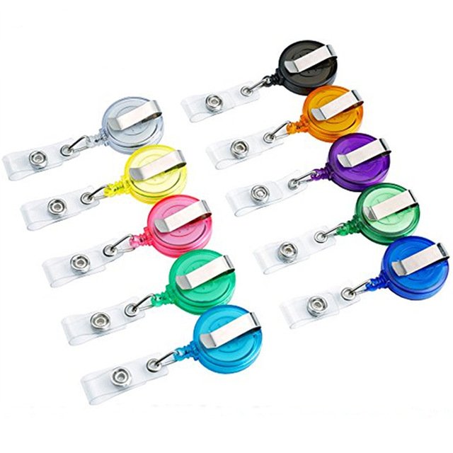 ID Card Badge Holder Reels with Clip Office School Supplies Retractable Lanyard Badge Holder 0