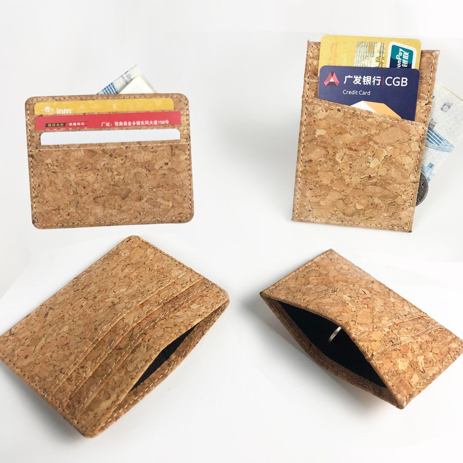 Wholesale Natural Eco Friendly Cork Card Cover Id Credit Card Cork Card Holder
