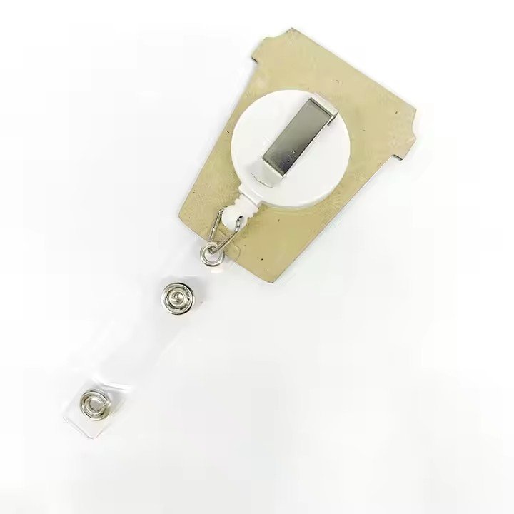 Sublimation Coffee Badge Reel MDF Nurse Badge Holder Blank Cafe Stuff Badge Holder