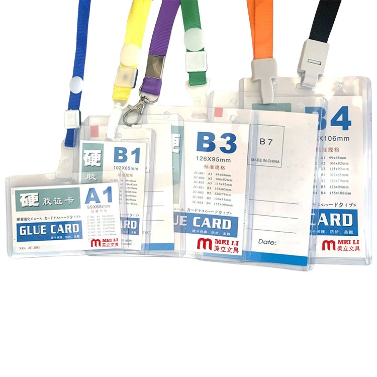 Promotion Clear PVC Water Proof Card Case Photo File Hard Glue Card Holder Plastic Exhibion Card Set Badge Holders