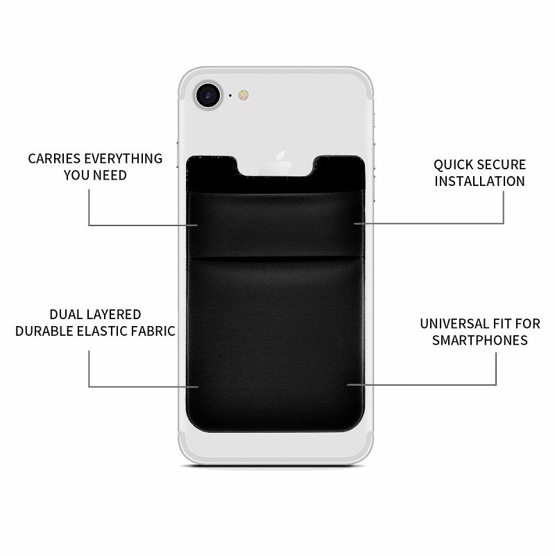 Wholesale Lycra Phone Card Holder Customized Printing 3M Sticker ID Card Cell Phone Wallet
