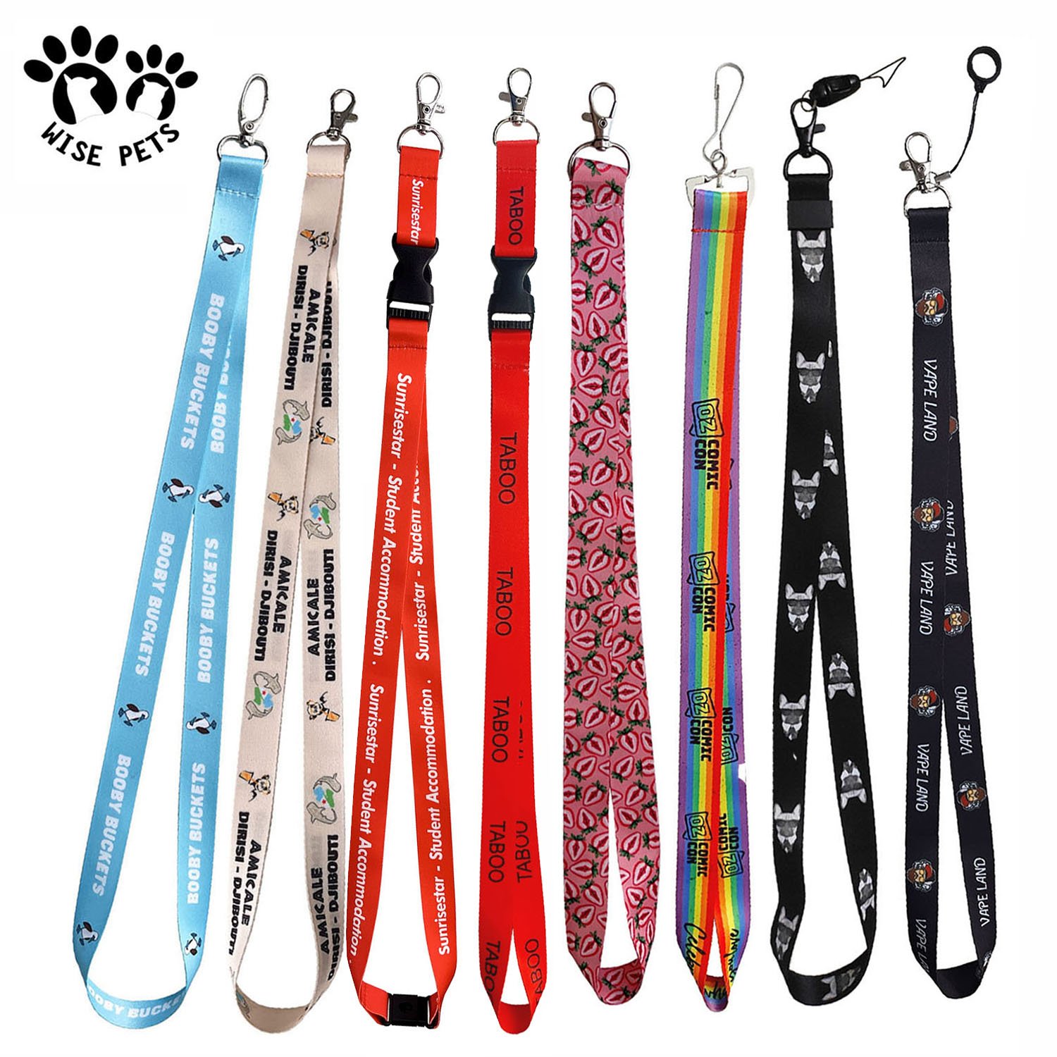 Wholesale Anime Cartoon Polyester Neck Strap Long Short Lanyards Dragon Ball Z Character Keychain Lanyard with Free Sample