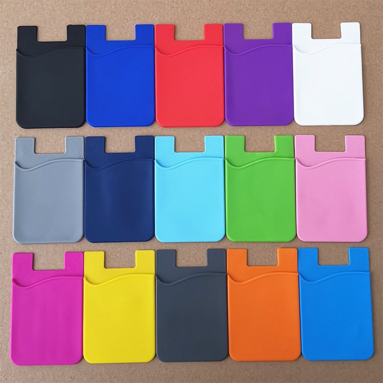 Cheap Custom Made Logo Printed 3m Sticker Mobile Phone Smart Credit Wallet Silicone Card Holder