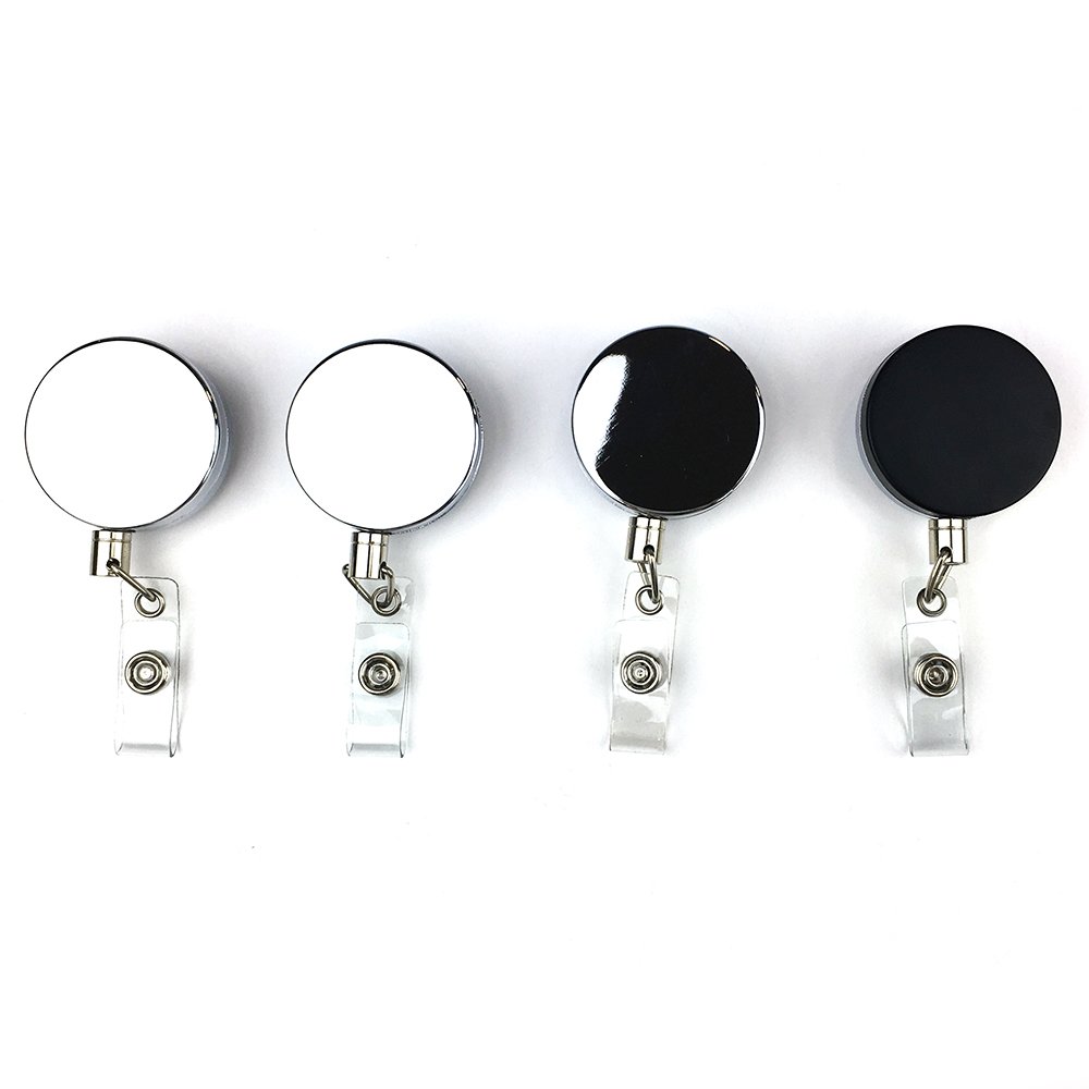wholesale metal Yoyo blank heavy 40mm custom holder retractable badge reels with steel cord