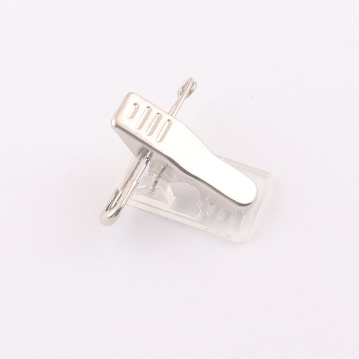 plastic base ID card holder badge clip with safety pin for lapel brooch