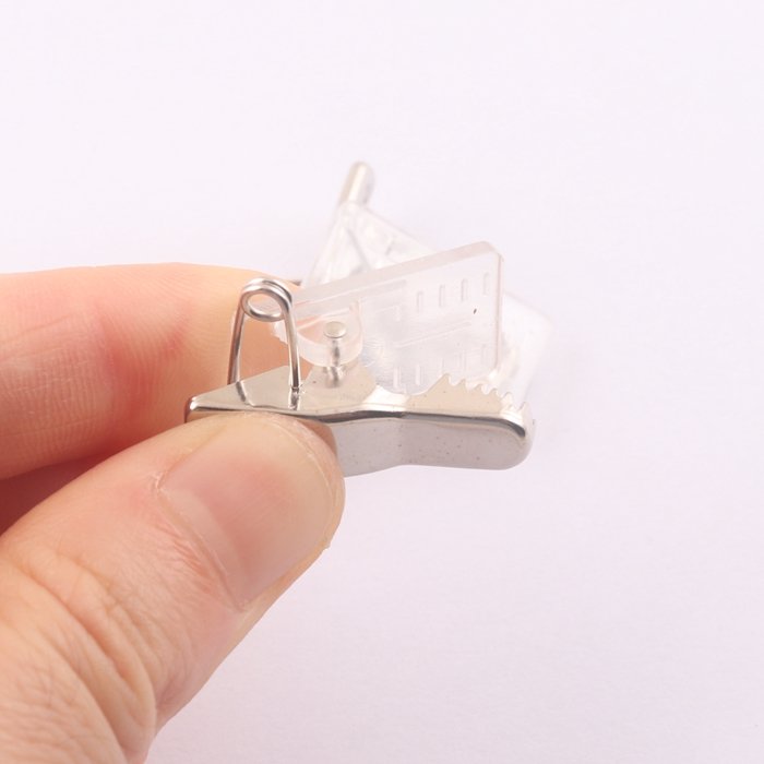 plastic base ID card holder badge clip with safety pin for lapel brooch