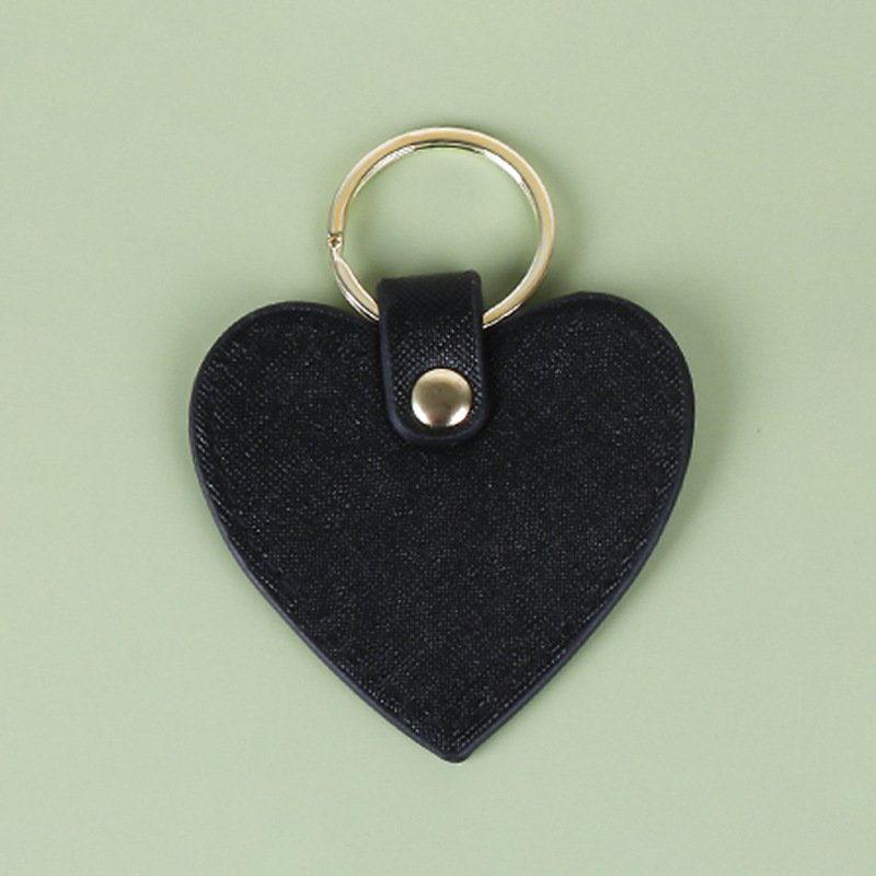 Custom leather keychains fashion accessories car key holder creative sublimation keychain luxury cute heart pu leather keyrings