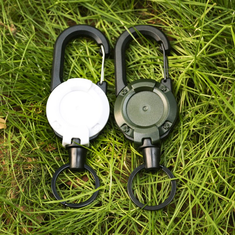Outdoor Retractable Keychain Tactical ID Badge Reel Retractable ID Badge Holder Reel Heavy Duty Retractable Keychain