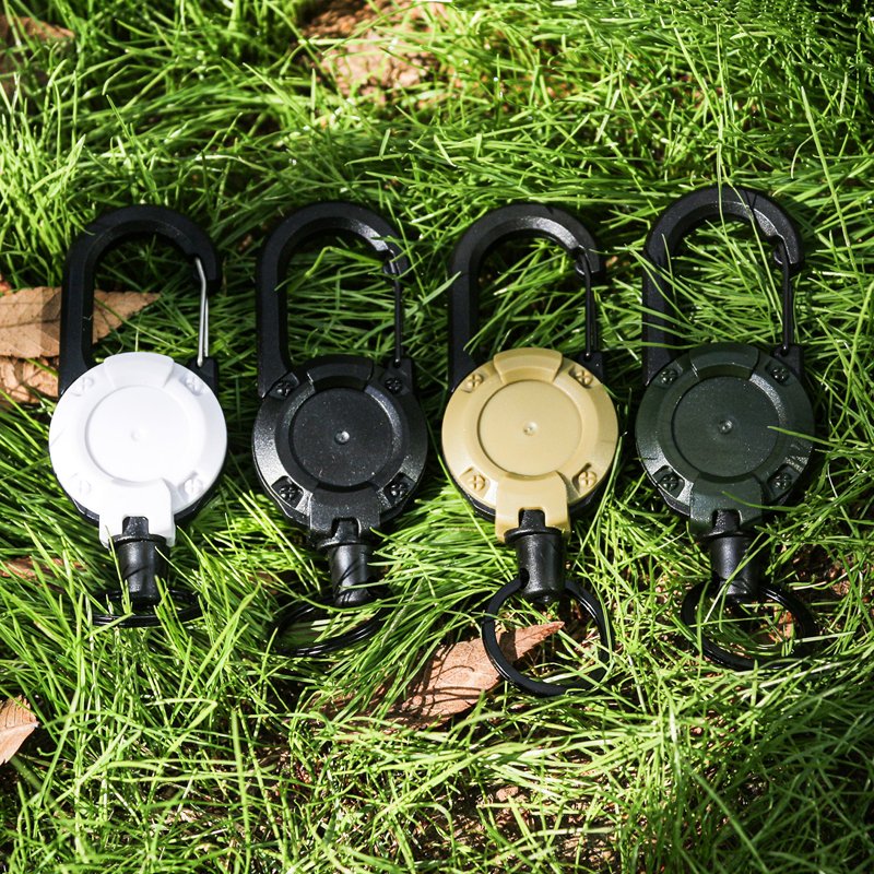 Outdoor Retractable Keychain Tactical ID Badge Reel Retractable ID Badge Holder Reel Heavy Duty Retractable Keychain