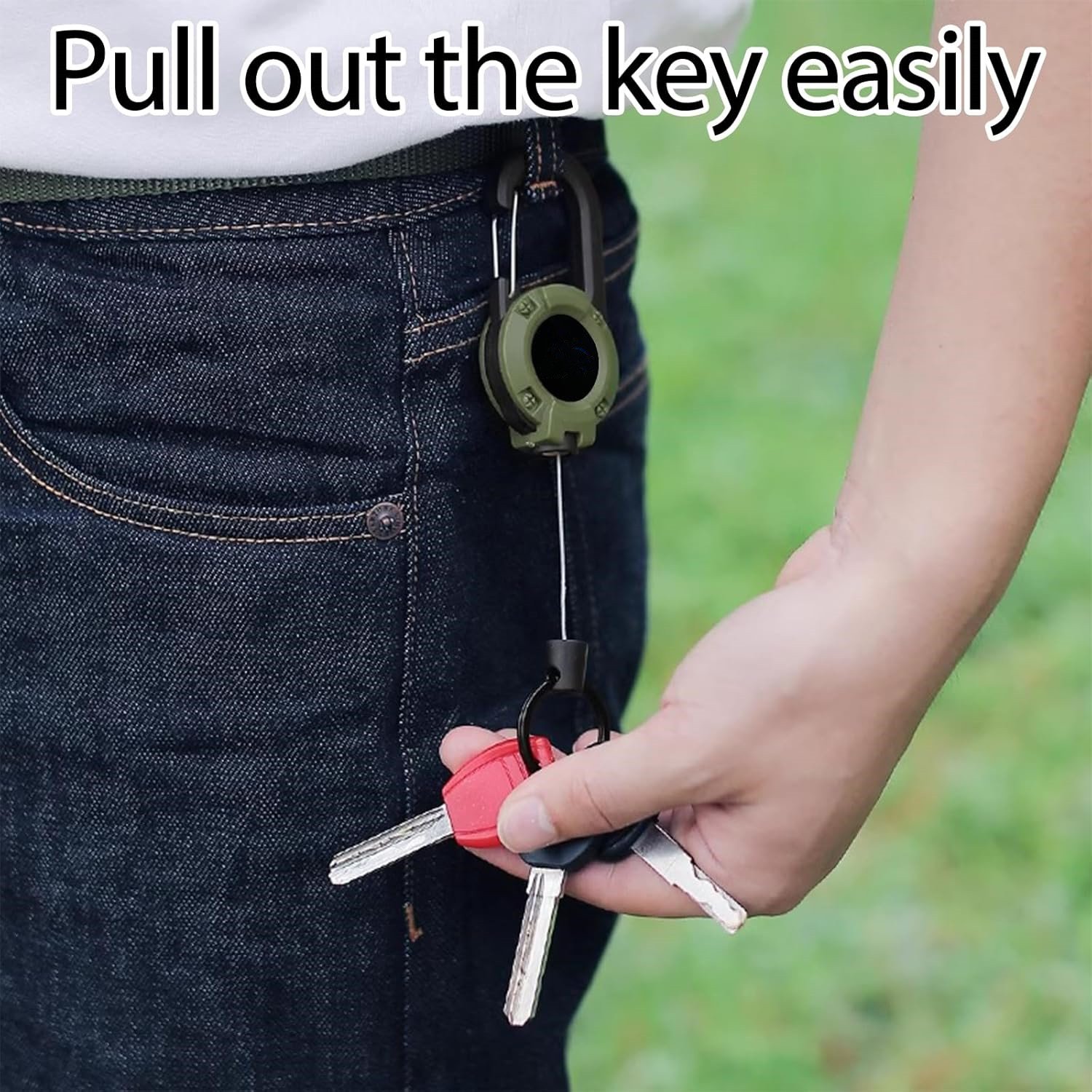 Retractable Multitool Carabiner Keychain Badge Holder Heavy Duty with 58cm Stainless Steel Cord,TLX0282