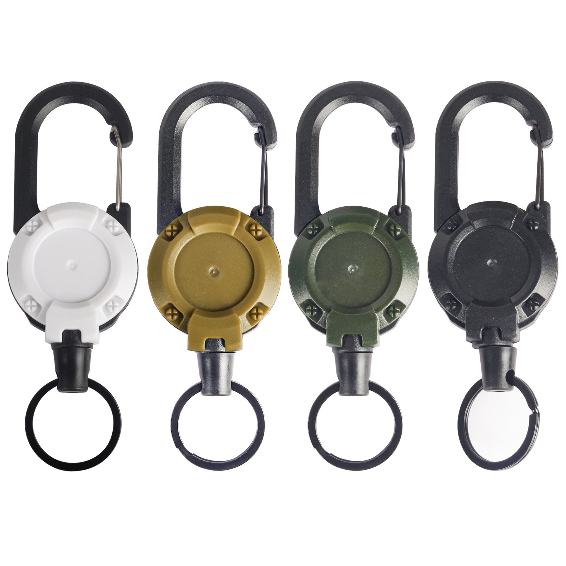 Retractable Multitool Carabiner Keychain Badge Holder Heavy Duty with 58cm Stainless Steel Cord,TLX0282
