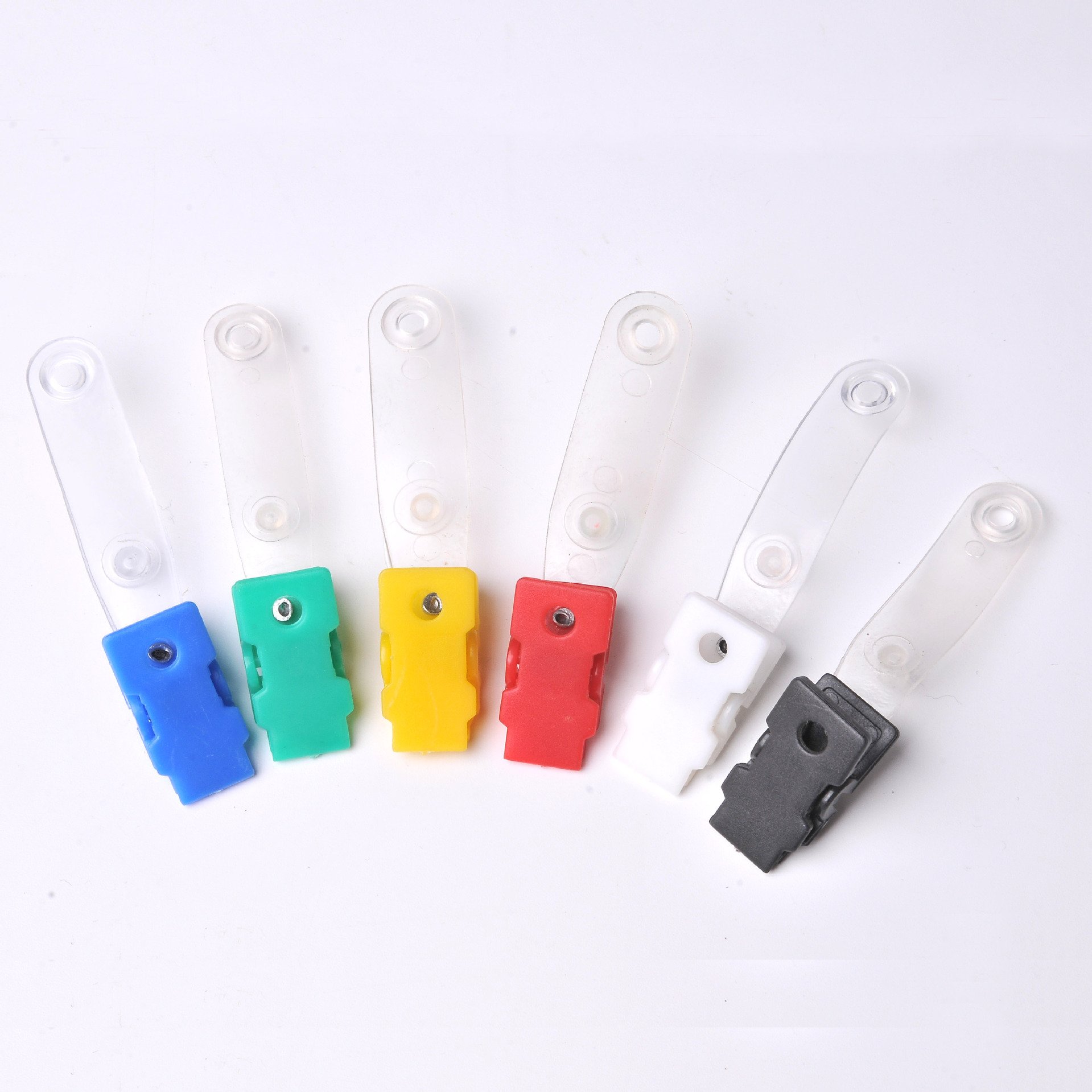Wholesale Plastic Id Name Badge Clips Multifunctional Holder Office Stationery Clip With Clear Pvc Straps