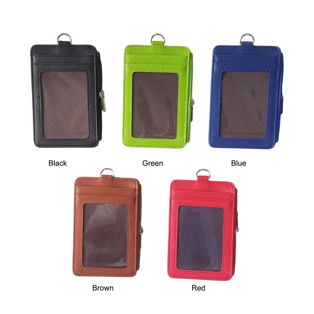Wholesale hot sell Vertical Style PU Leather Business Id Credit Card Badge Holder With Lanyard