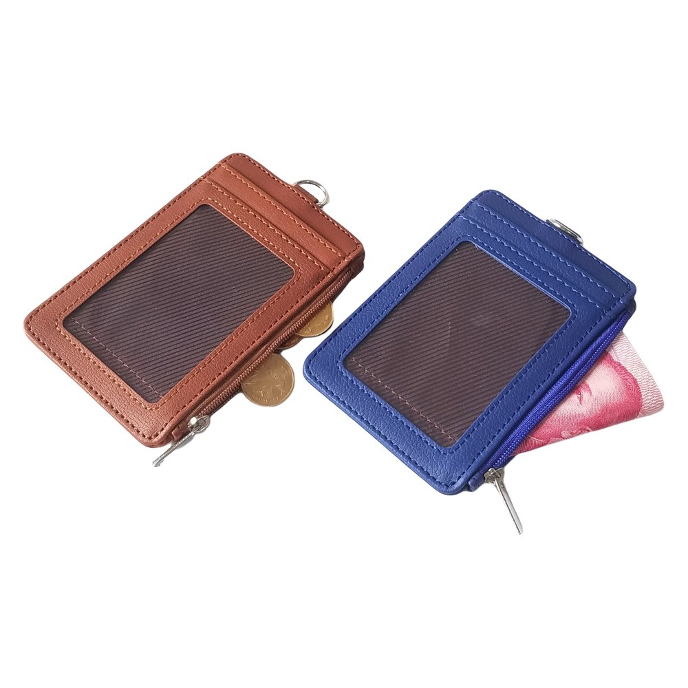 Wholesale hot sell Vertical Style PU Leather Business Id Credit Card Badge Holder With Lanyard