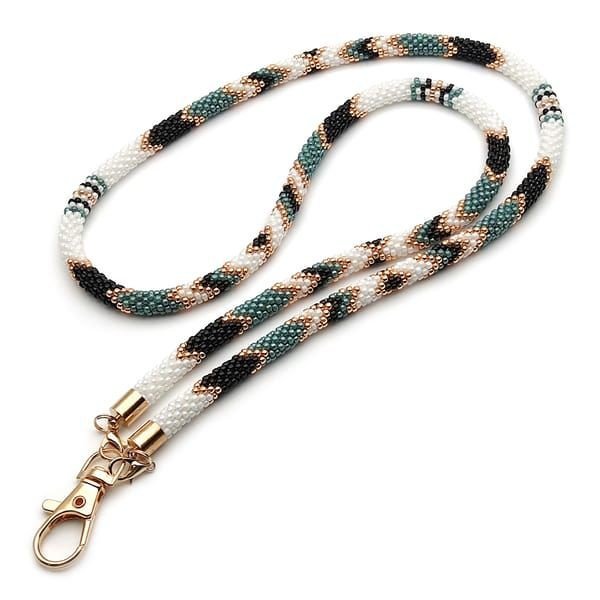 Lanyard seed beaded American style Lanyard badge holder beaded women Lanyard teacher ID Card holder nurse from india handmade