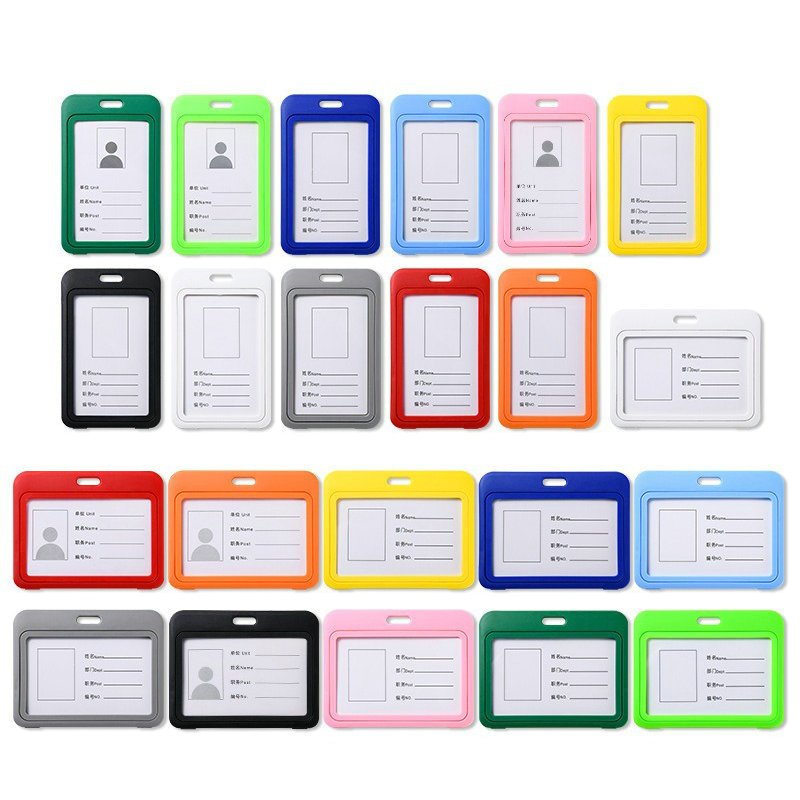 Wholesale Office Hard ABS Plastic Card Holder Double Sides Transparent ID Card Badge holder