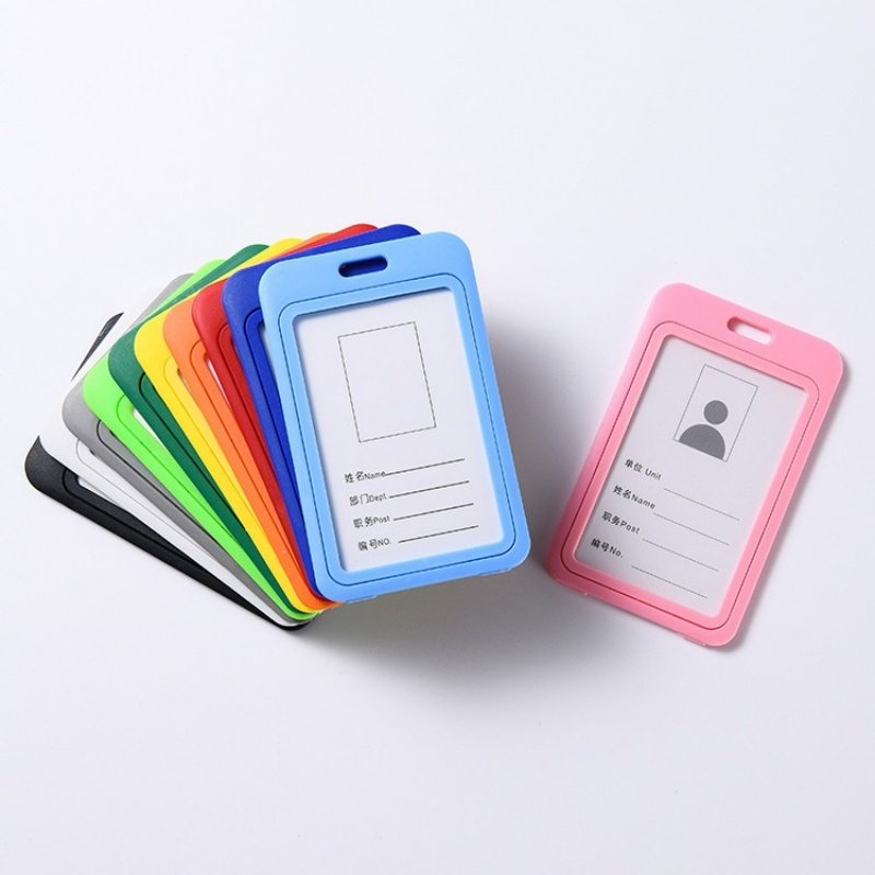 Wholesale Office Hard ABS Plastic Card Holder Double Sides Transparent ID Card Badge holder